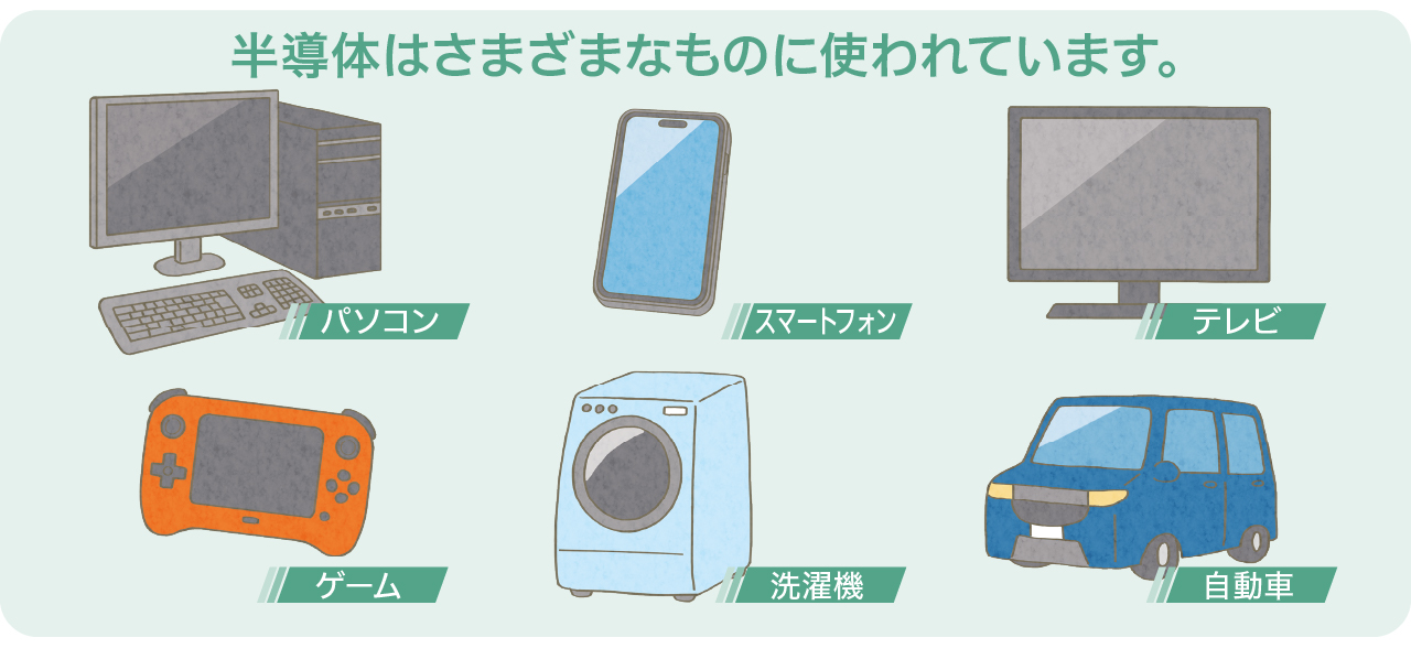 半導体はさまざまなものに使われています。